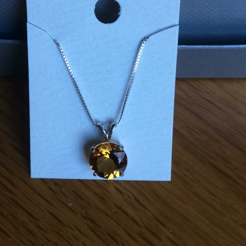 ***SOLD*** Citrine pendant necklace. 925 sterling.
